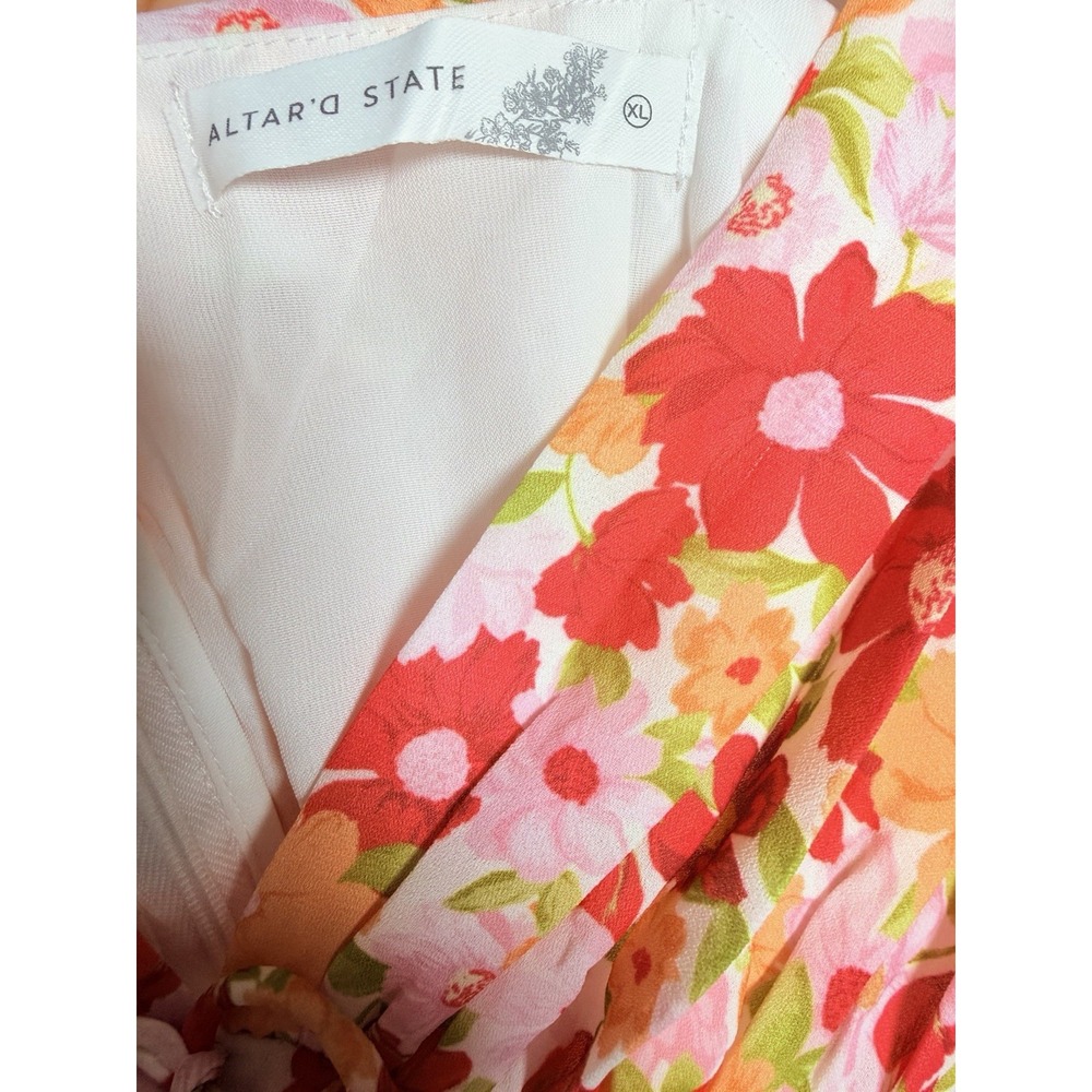Altar'd State Aderny Floral Patchwork Mini Dress XL Cottagecore Coquette Lace - Picture 5 of 16